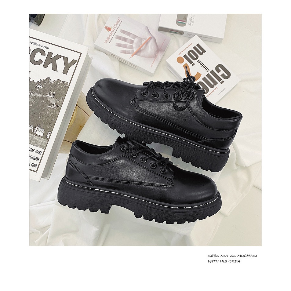 Giày da nam cổ thấp martens tăng chiều cao 4,5 cm Dr 302 New