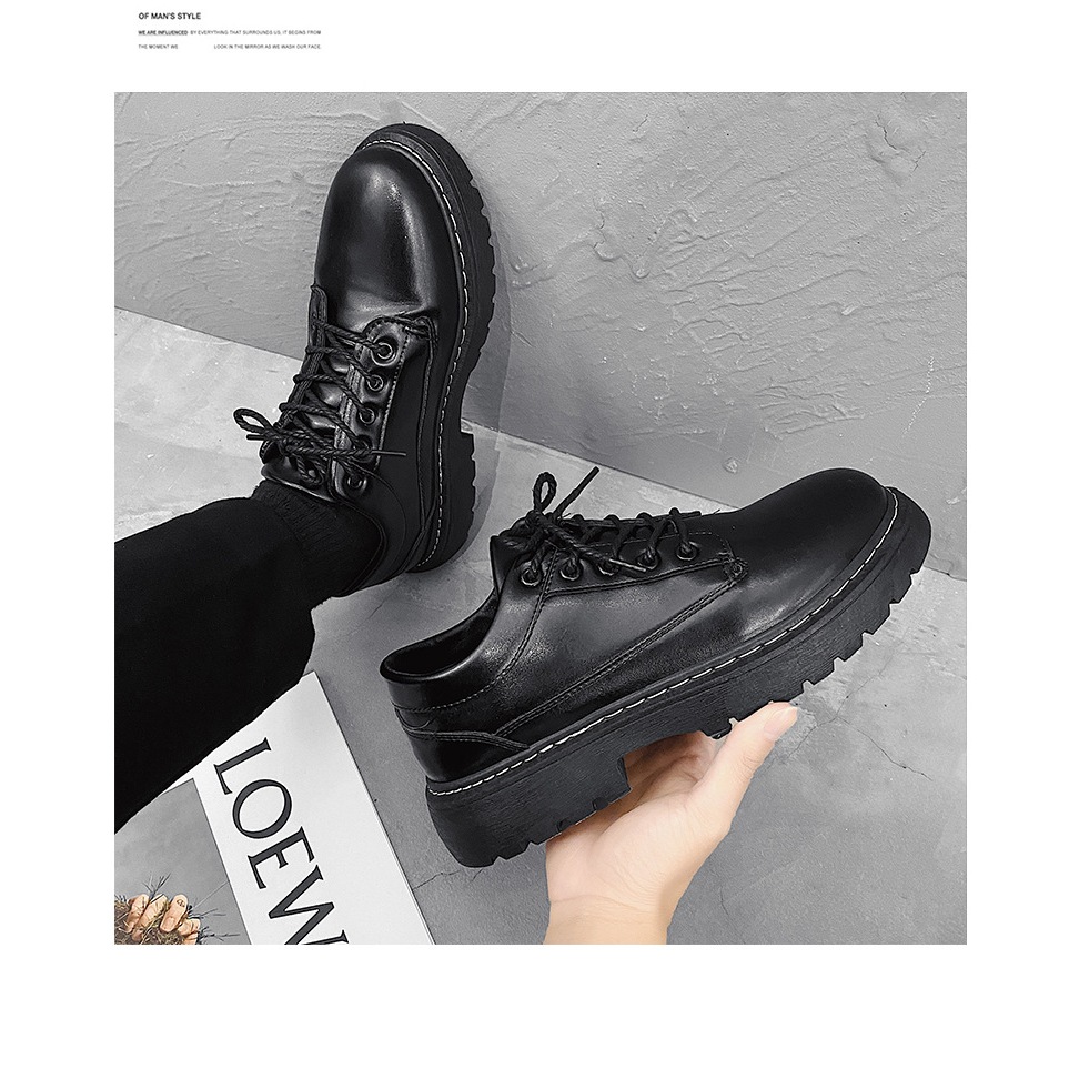 Giày da nam cổ thấp martens tăng chiều cao 4,5 cm Dr 302 New