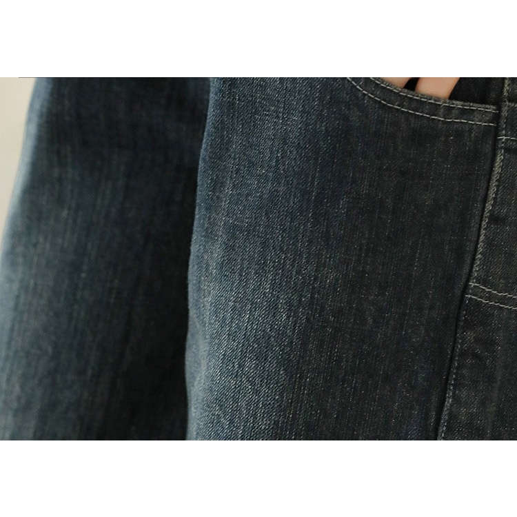 Quần baggy denim basic KAMAKA lưng thun dây rút túi sau lớn - NU9406