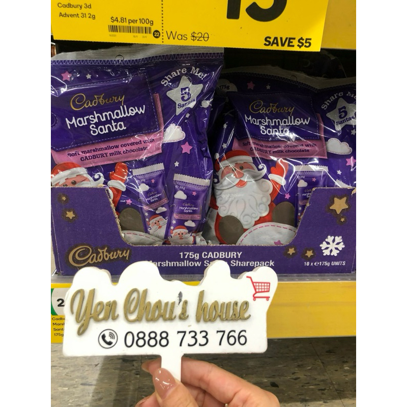 Kẹo Cadbury Santa Marshmallow hình ông già noel