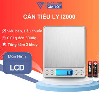 Cân tiểu ly điện tử nhà bếp mini I2000, độ chính xác cao định lượng 0.01g đến 3000g kèm 2 viên pin AAA