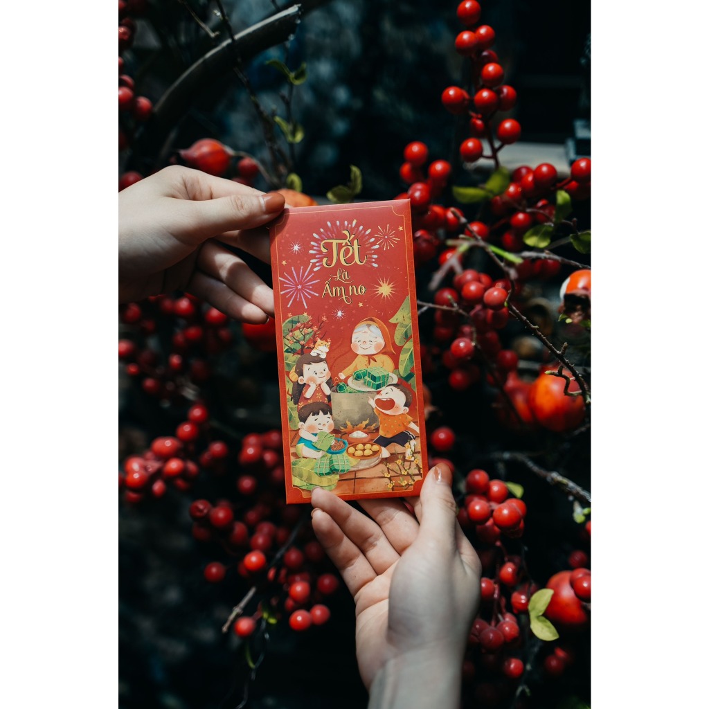 Combo 100 phong bao lì xì tết 2024 thiết kế gia đình ngày đầu năm mới hcom505
