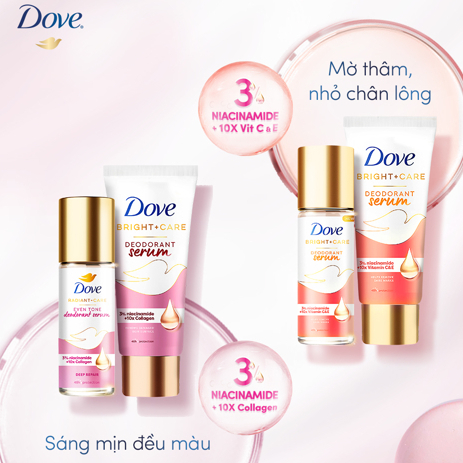 Lăn Khử Mùi Dove Tinh Chất Serum 3% Niacinamide Collagen Vitamin C E