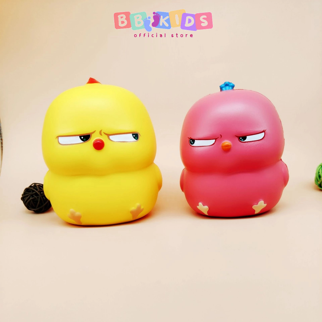 Combo Đồ Chơi Đàn Hồi Bóp Giảm Căng Thẳng Xả Stress BBKIDS, Squishy Gà Con Biểu Cảm Dễ Thương. Con Gà Ương Bướng CUTE