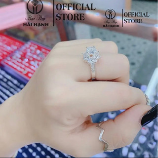 nhẫn hoa đá bạc ta HHJ