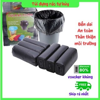 Set 3 cuộn túi đựng rác đen, bao rác tự phân hủy