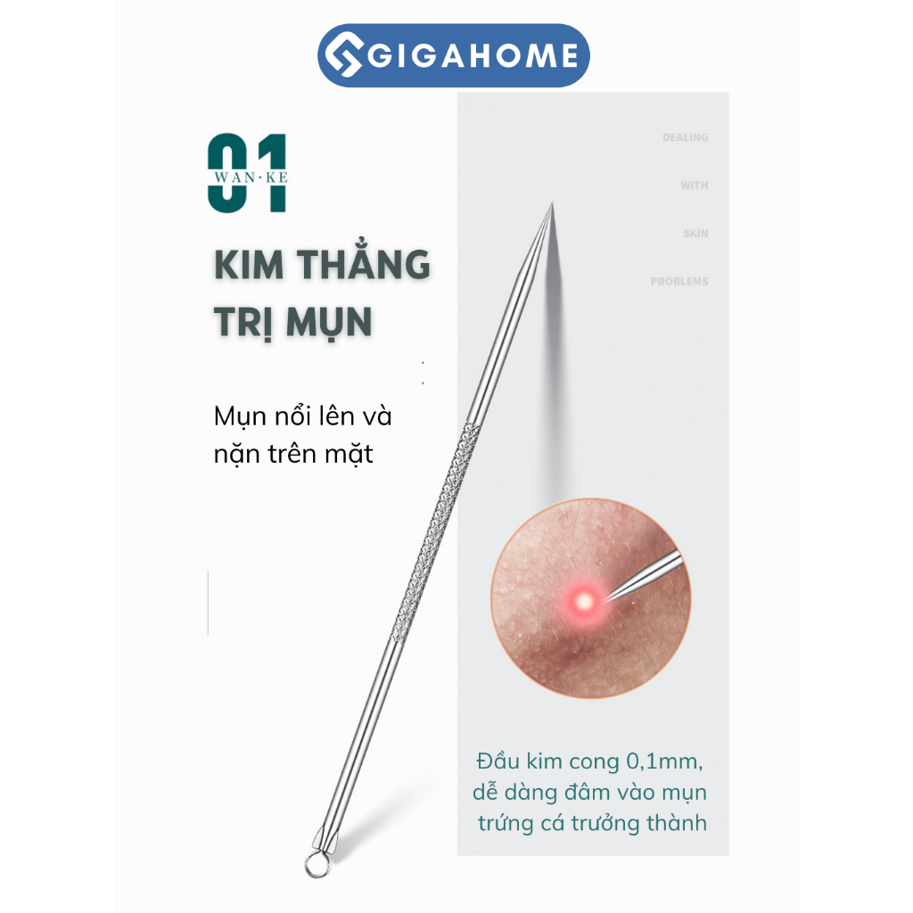 Bộ 4 Cây Nặn Mụn Chuyên Nghiệp GIGAHOME 8 Đầu Nặn Khác Nhau 4049