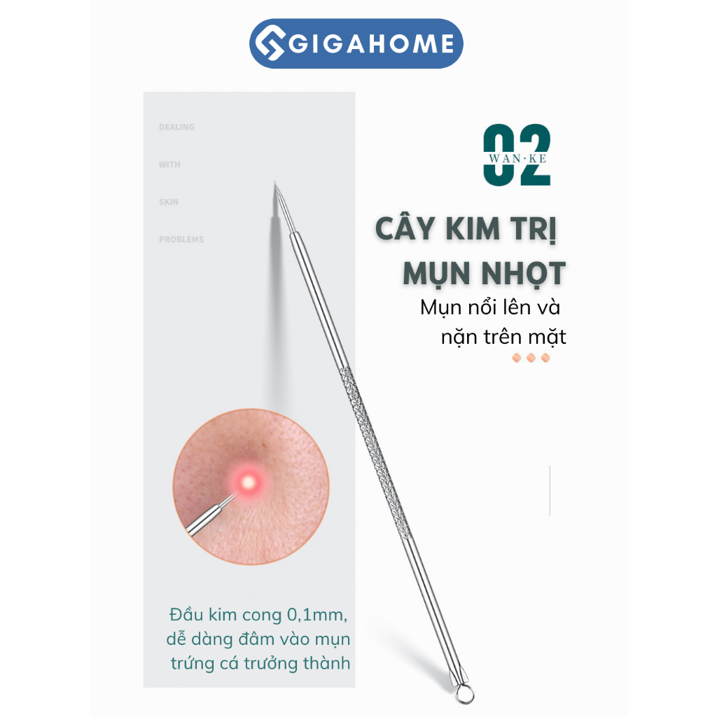 Bộ 4 Cây Nặn Mụn Chuyên Nghiệp GIGAHOME 8 Đầu Nặn Khác Nhau 4049