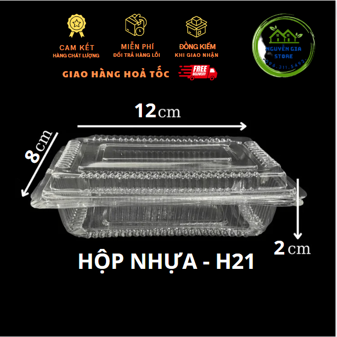 [COMBO 100 hộp nhựa H21] Hộp nhựa đựng thực phẩm an toàn, vệ sinh, tiện lợi