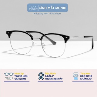 Gọng kính cân nam nữ MONIO kim loại mắt tròn kiểu dáng thời trang 20525