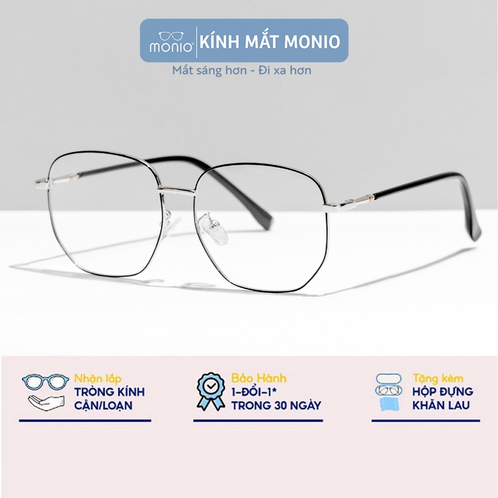 Gọng Kính Vuông Nam Nữ MONIO HS8970 Chất Liệu Kim Loại Thanh Mảnh Màu Sắc Thời Trang