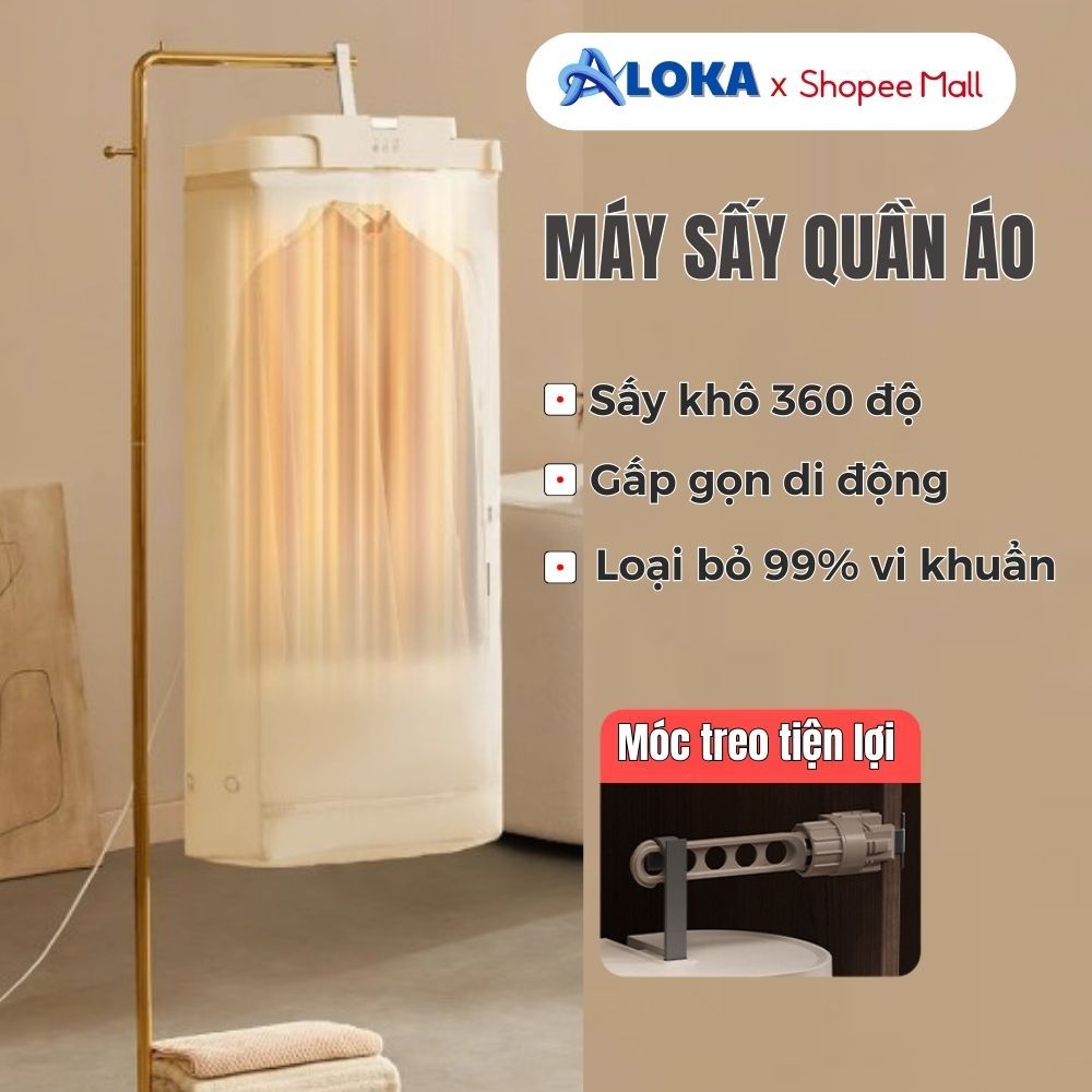 Máy Sấy Quần Áo Treo Tường Gấp Gọn GODWELL, Công Suất 800W Công Nghệ Sấy 3D Khử Trùng _SQA01