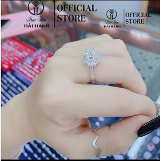 nhẫn hoa đá bạc ta HHJ
