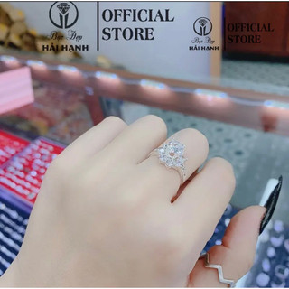 nhẫn hoa đá bạc ta HHJ