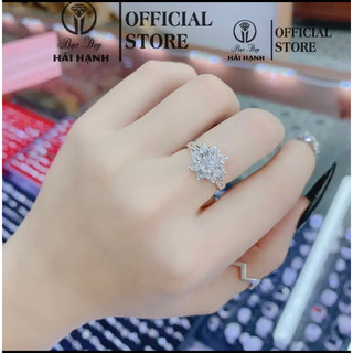 nhẫn hoa đá bạc ta HHJ