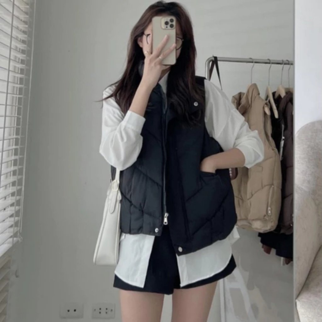 Áo phao Gile nữ lót lông vũ ấm áp phong cách Hàn Quốc Thương Hiệu LOVENA