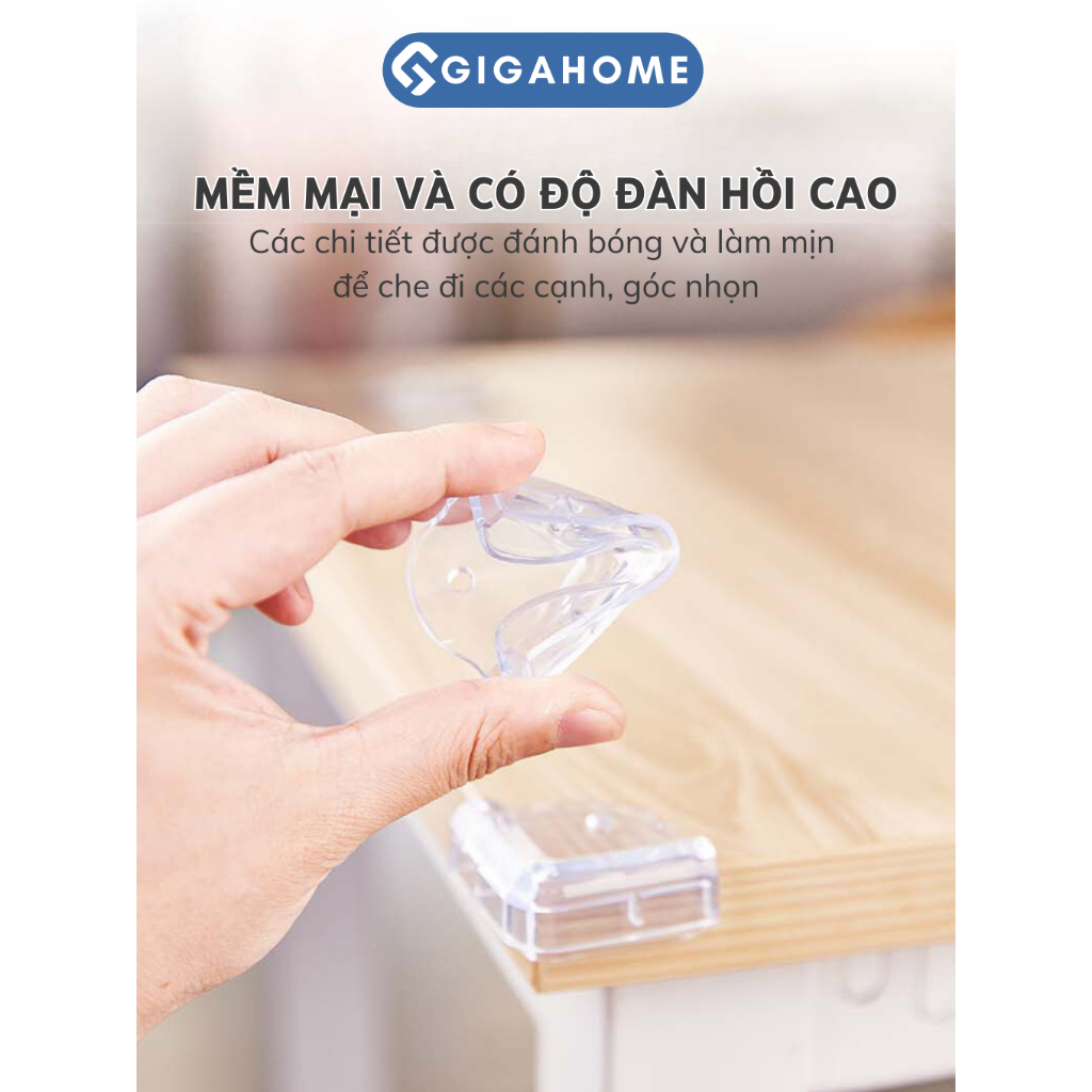Set 2 Miếng Bịt Góc Bàn GIGAHOME Silicone Chữ L Tránh Va Chạm, An Toàn Cho Bé 8749
