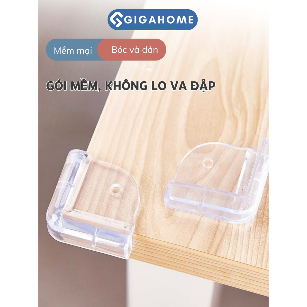 Set 2 Miếng Bịt Góc Bàn GIGAHOME Silicone Chữ L Tránh Va Chạm, An Toàn Cho Bé 8749