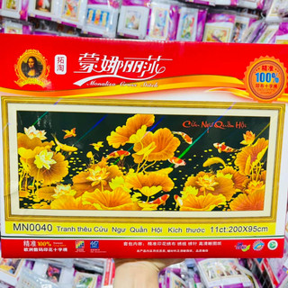 (XẢ KHO) Tranh thêu chữ thập cá chép hoa sen kt 2m MN0140 MN0039 MN0200 MN0201 E37 E38