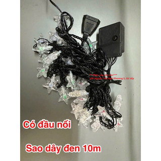 Dây đèn ngôi sao lớn, dây đen, dài 10m, chớp đủ màu