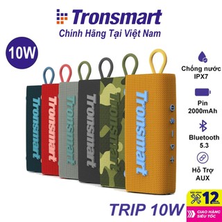 Loa bluetooth 5.3 tronsmart trip speaker công suất 10w, chống nước ipx7, hỗ trơ thẻ aux - hàng chính hãng