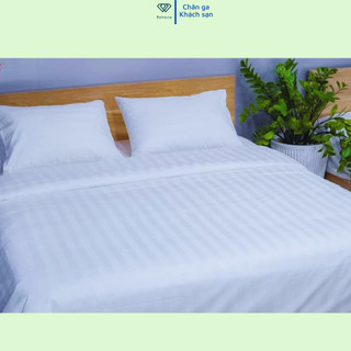 Vỏ chăn, mền Riotex lồng được ruột cho khách sạn, áo bọc chăn chất liệu vải cotton trắng sọc T300 cao cấp đủ kích thước