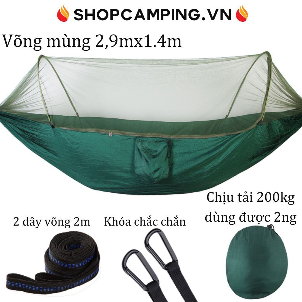 Võng mùng gấp gọn size 2.9x1,4m chống côn trùng, võng dã ngoại chống muỗi 2 người,cắm trại,phượt - Camping VietNam