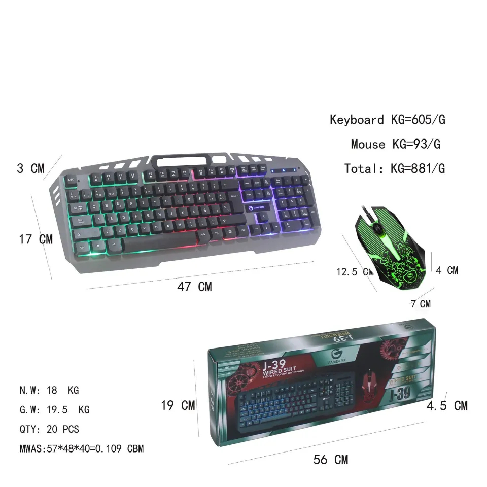 COMBO BÀN PHÍM VÀ CHUỘT CÓ DÂY J-39 SỬ DỤNG CHO MÁY TÍNH SIÊU TIỆN DỤNG-HT