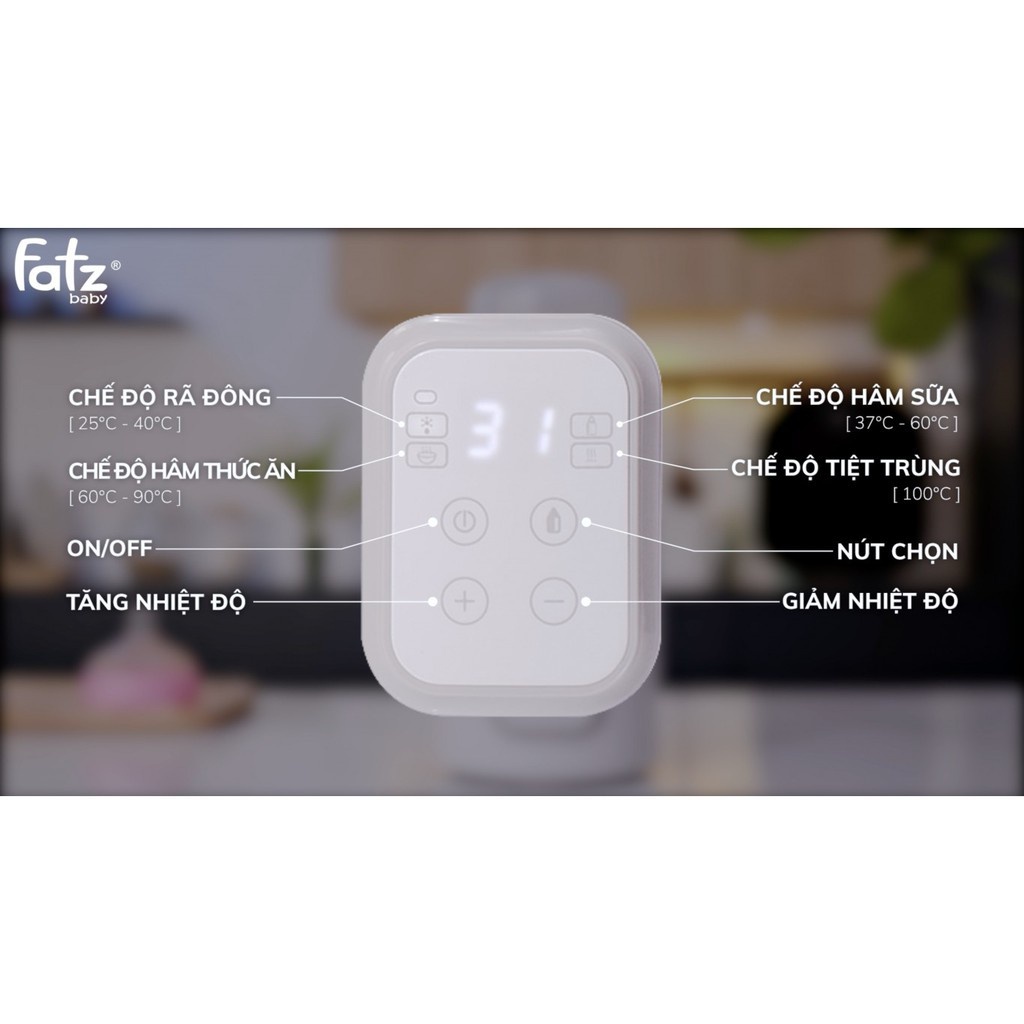 Máy hâm sữa và tiệt trùng điện tử Fatzbaby - MONO 7/ MONO - BH chính hãng 12 tháng