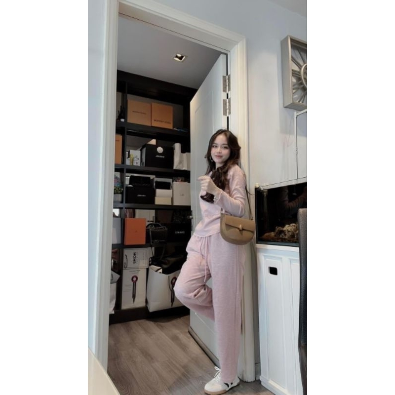 Bộ tăm zip hồng dài tay thêu thỏ cho nữ- Có buôn sỉ-SP 5661