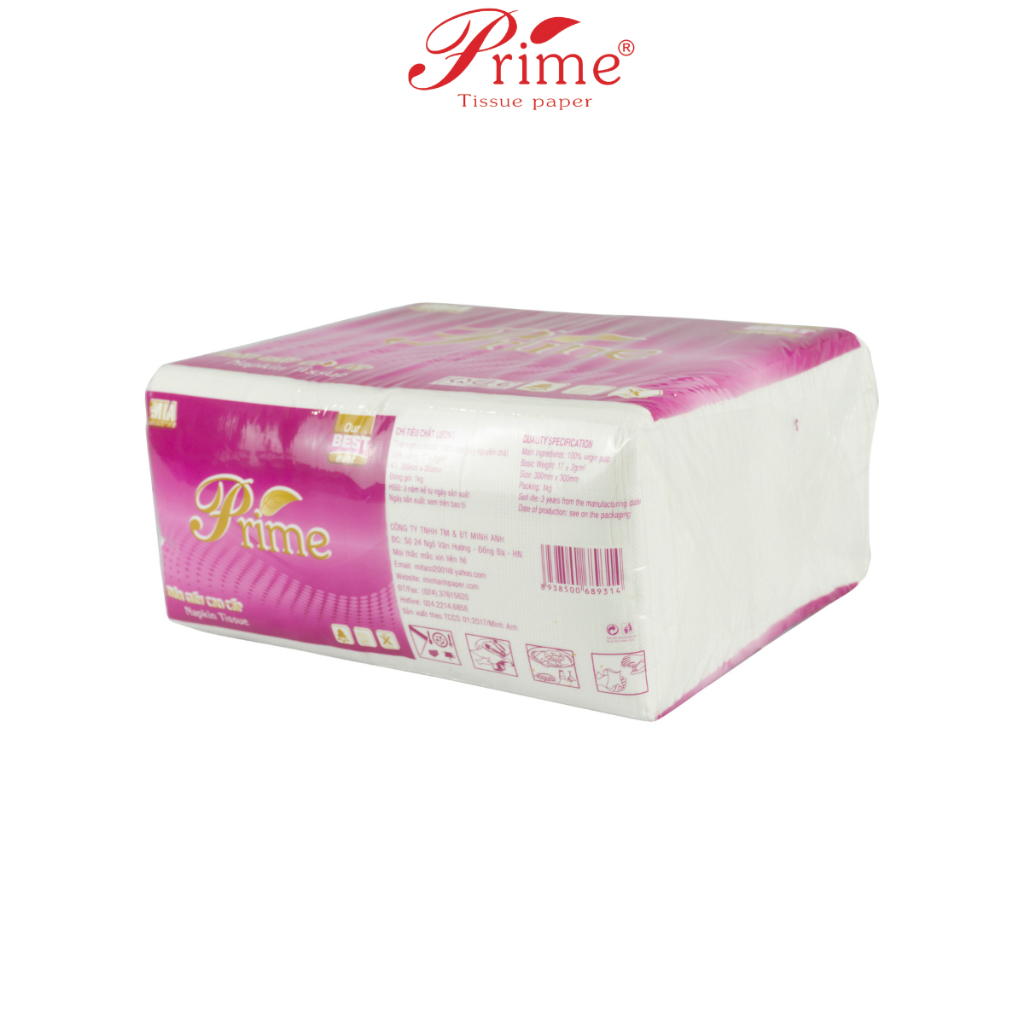 GIẤY ĂN GIẤY VUÔNG PRIME  KHỔ 30x30  - COMBO 2 GÓI MÀNG TÍM