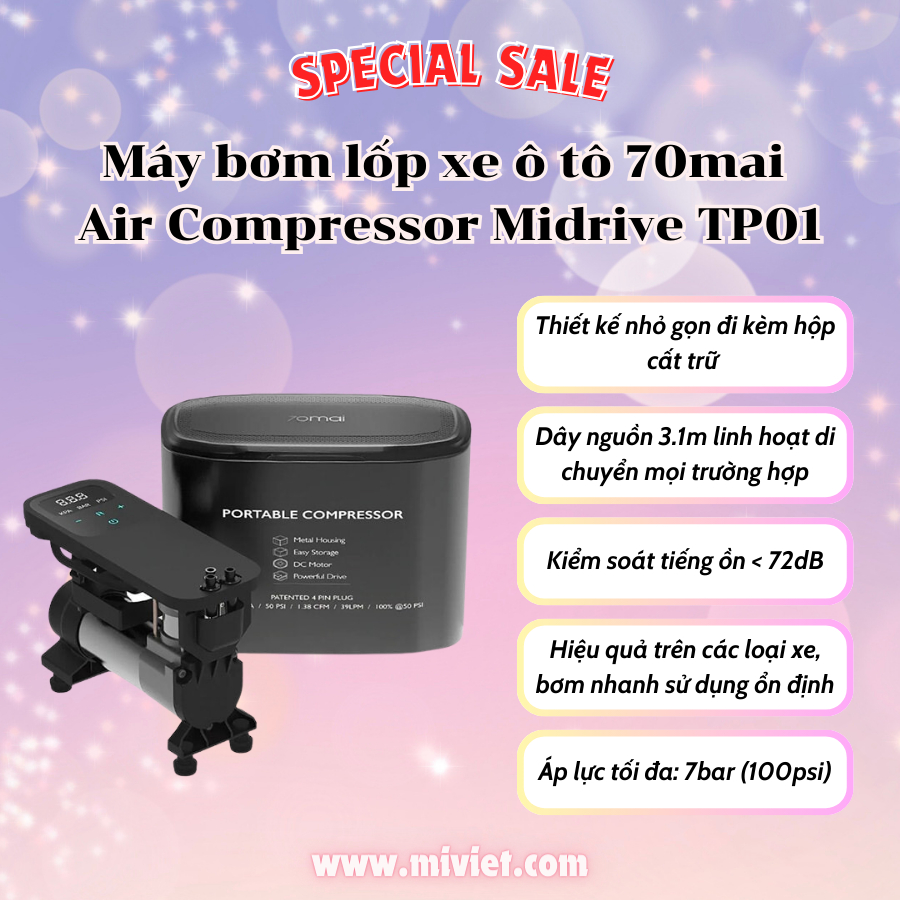 Máy bơm lốp xe ô tô 70mai Air Compressor Midrive TP01