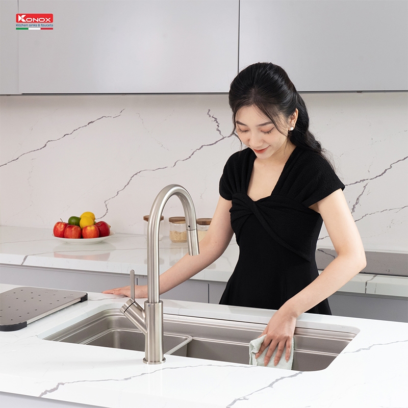 Chậu rửa bát chống xước Workstation - Undermount Sink KN8347SU Dekor