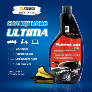 Chai xịt nano dẻo Ultima Vệ sinh kính ô tô, Phủ bóng sơn xe, Chống bám nước kính xe ô tô 650ml, 200ml