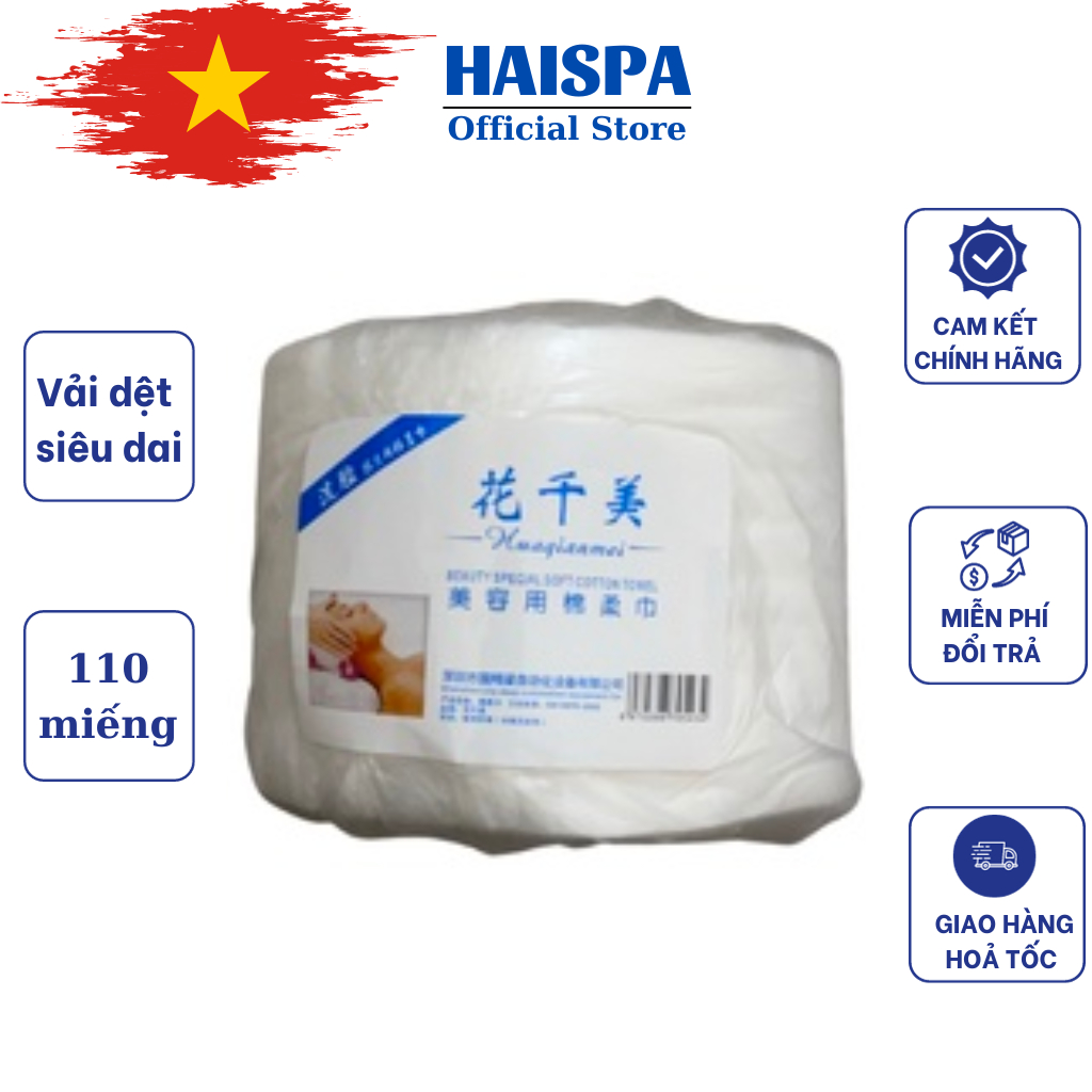 Giấy , khăn cuộn rửa mặt vải dệt siêu dai - Haispa