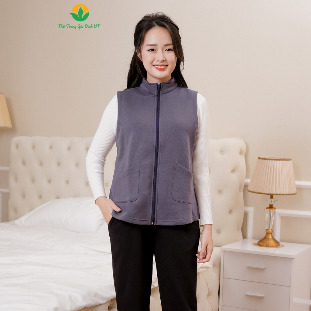 Áo gile nữ trơn chất nỉ màu túi ốp thời trang Việt Thắng - A10.2301
