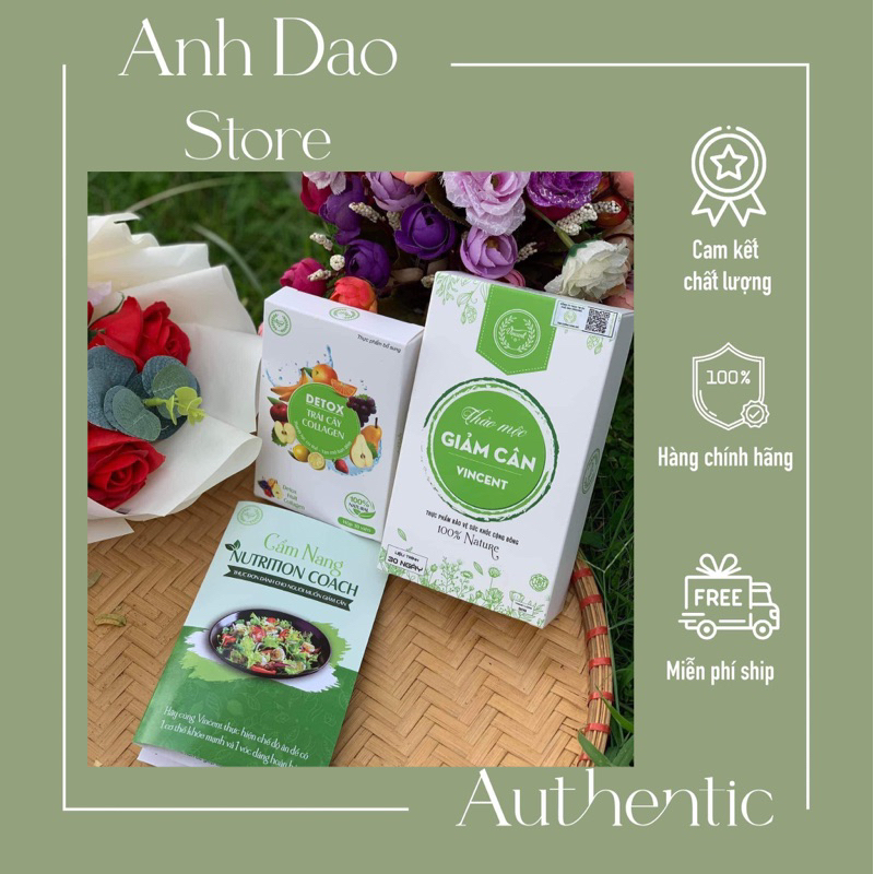 Giảm cân VINCENT liệu trình 15ngày - 30 ngày tặng viên detox giảm mỡ bụng an toàn, hiệu quả.