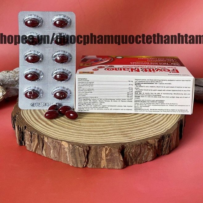 Sắt hữu cơ Fevitt Nano bổ sung acid folic giúp bổ máu, giảm thiếu máu cho bà bầu và phụ nữ sau sinh - Hộp 30 viên