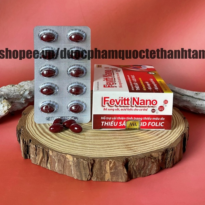 Sắt hữu cơ Fevitt Nano bổ sung acid folic giúp bổ máu, giảm thiếu máu cho bà bầu và phụ nữ sau sinh - Hộp 30 viên
