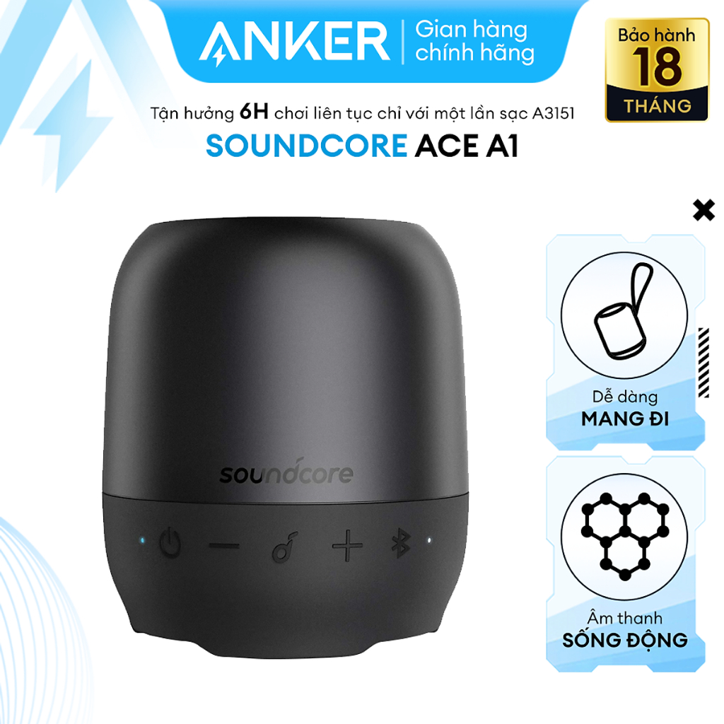 Loa Bluetooth Anker SoundCore Mini - A3101 Bluetooth 4.0 15h nghe nhạc liên tục/Anker soundcore A3151