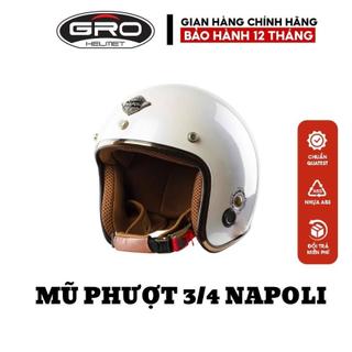 Mũ bảo hiểm 3/4 GRO HELMET phượt chụp tai hàng chính hãng, thời trang nam nữ, bảo hành 12 tháng