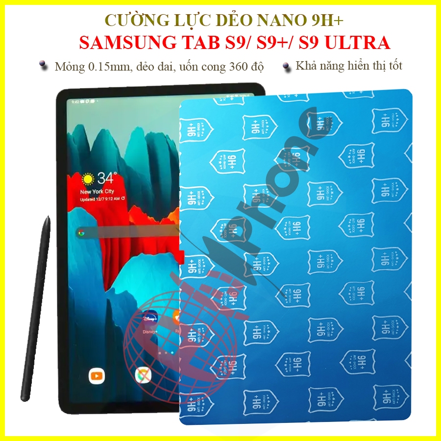 Dán cường lực dẻo nano trong hoặc nhám cho Samsung Tab S9 / tab S9 Plus (S9+)/ tab S9 Ultra