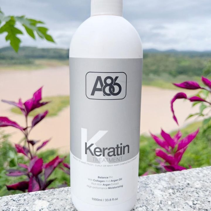 Keratin A86 phục hồi tóc hư tổn, tóc nhũn nát hương thơm dâu không bết cay nhẹ chai 1000ml