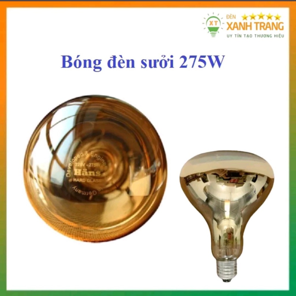 Bóng đèn sưởi nhà tắm 275W, Bóng sưởi Hans cao cấp thay thế cho đèn sưởi nhà tắm 2 bóng 3 bóng, đèn sưởi đồ ăn tiện lợi