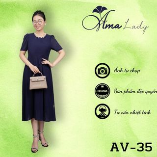 Đầm trung niên bigsize AMALADY AV-35 từ 48-75kg thiết kế sang trọng, Đầm tặng mẹ, Đầm dự tiệc  [ AMALADY ]
