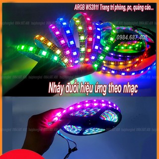 Cuộn led ARGB ws2811 hiệu ứng nháy đuổi Đèn led đám mây ARGB nhiều hiệu ứng đuổi đẹp mắt dùng điện 12V an toàn