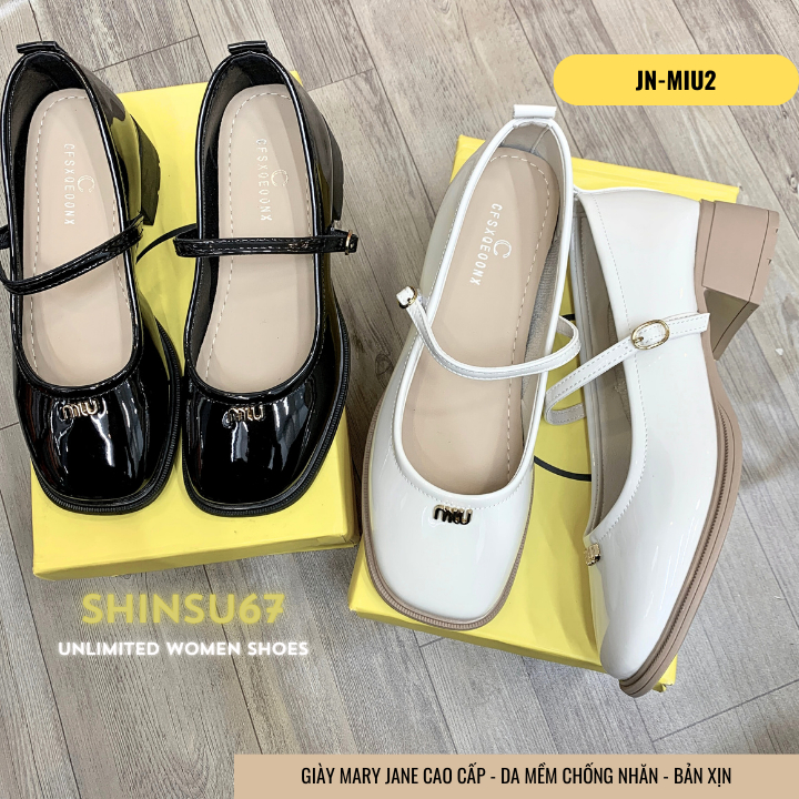 Giày Mary Jane Miumiu - Giày búp bê độn đế cao cấp