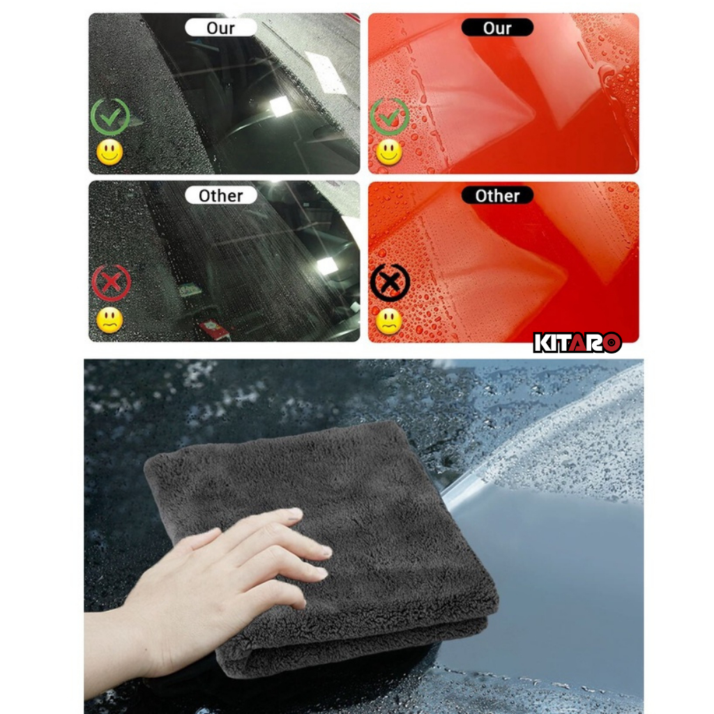 Khăn Microfiber Cao Cấp Siêu Mềm Mịn Thấm Hút Không Viền 40x40cm