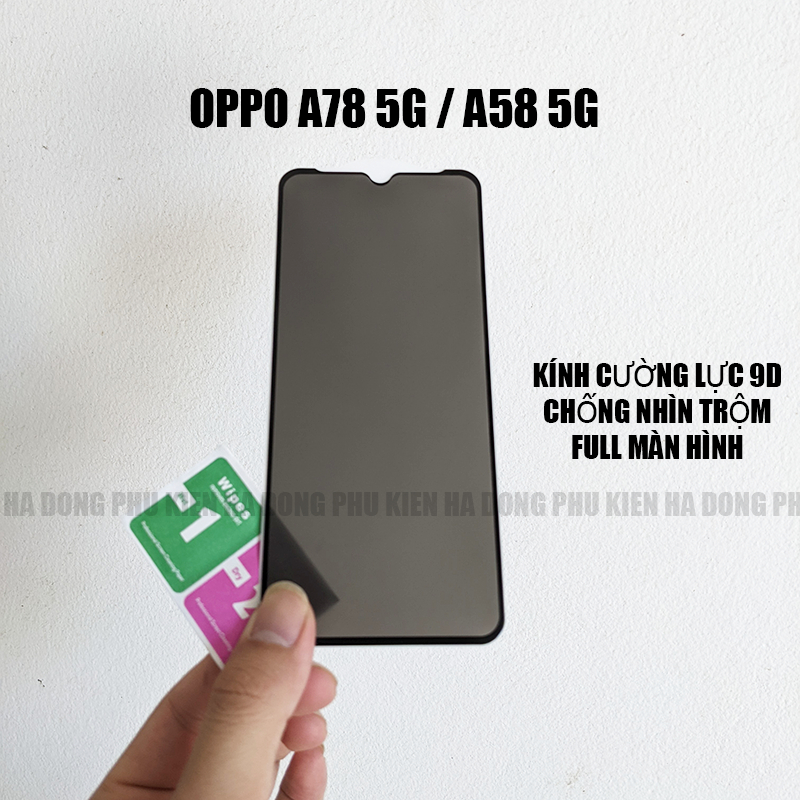 Kính cường lực chống nhìn trộm Oppo A78 5G, Oppo A58 5G