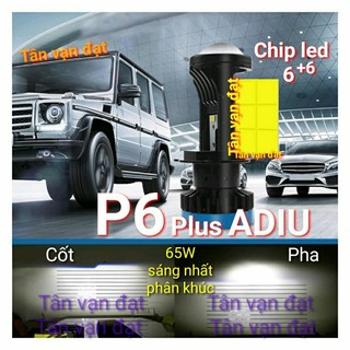 Bi P6 plus kính tím Matrix Led công xuất 65W Sáng vượt trội so bóng Bi chân H4 hiện có trên thị trường giá 1 bóng